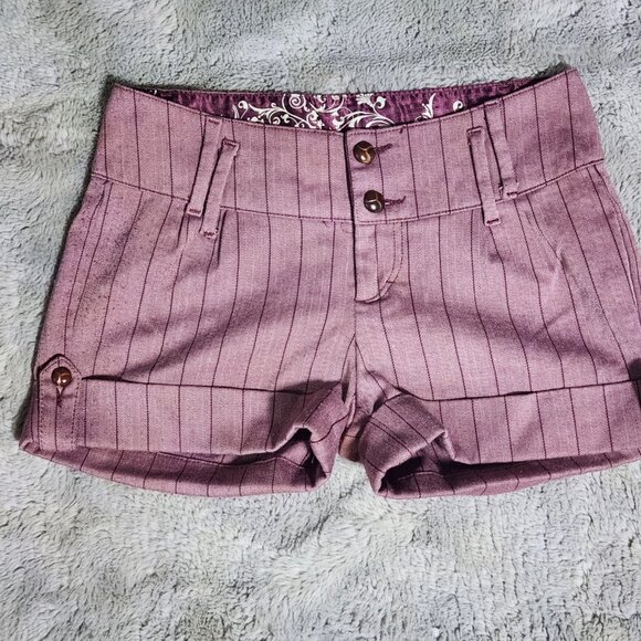 Striped Burgundy Booty Shorts Size 3 - Picture 1 of 3
